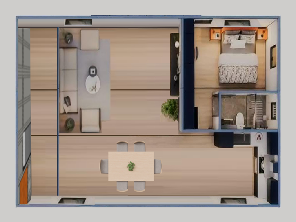 Off Grid Expandable container interior layout